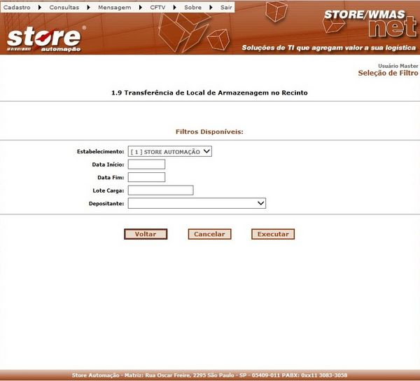 1.9 TRANSFERÊNCIA DE LOCAL DE ARMAZENAGEM NO RECINTO